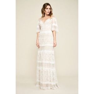 Tadashi Shoji Neveah Gown Ivory and Nude